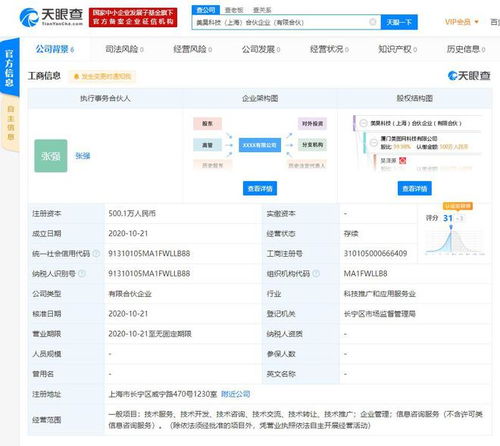 美圖關(guān)聯(lián)公司上海布局，科技新公司專注信息技術(shù)咨詢服務(wù)